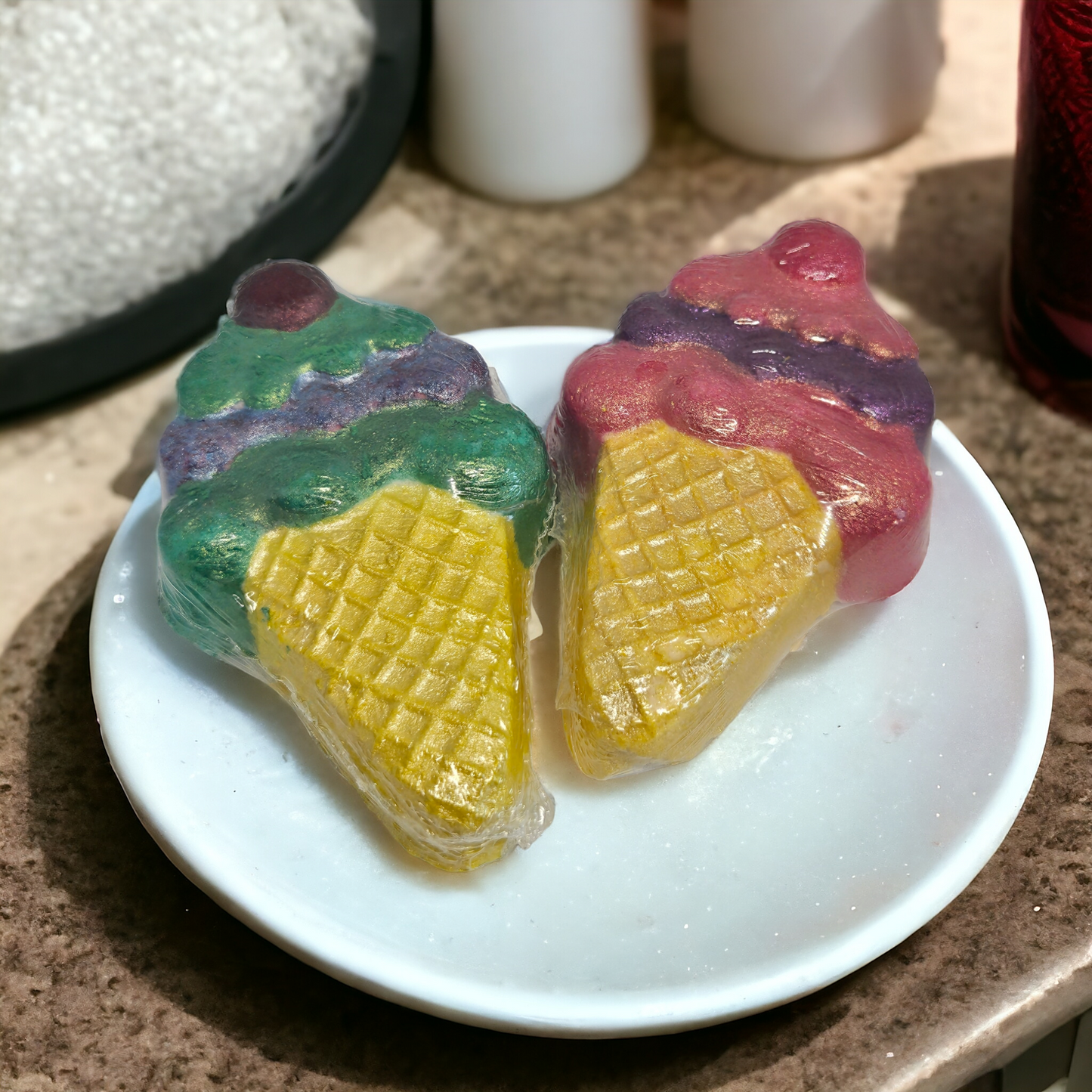 hand painted bath bombs
