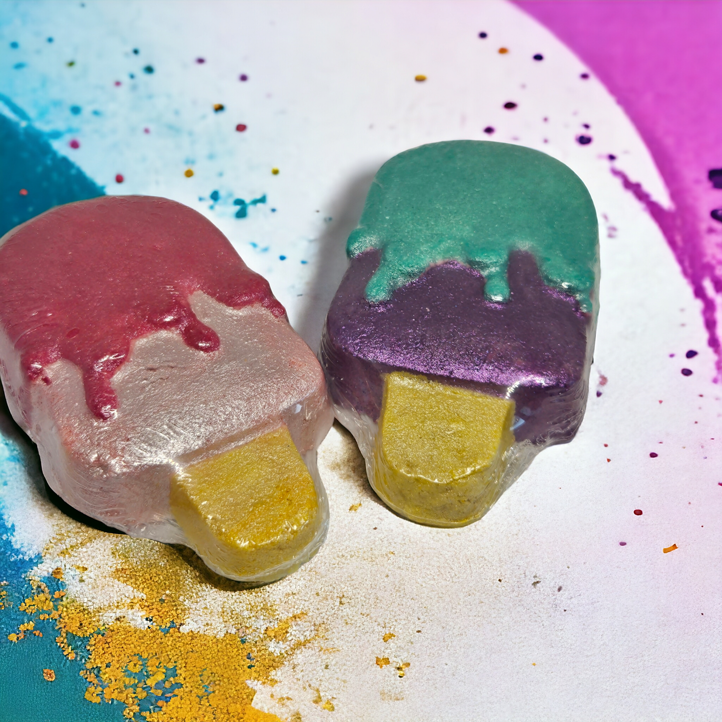 hand painted bath bombs