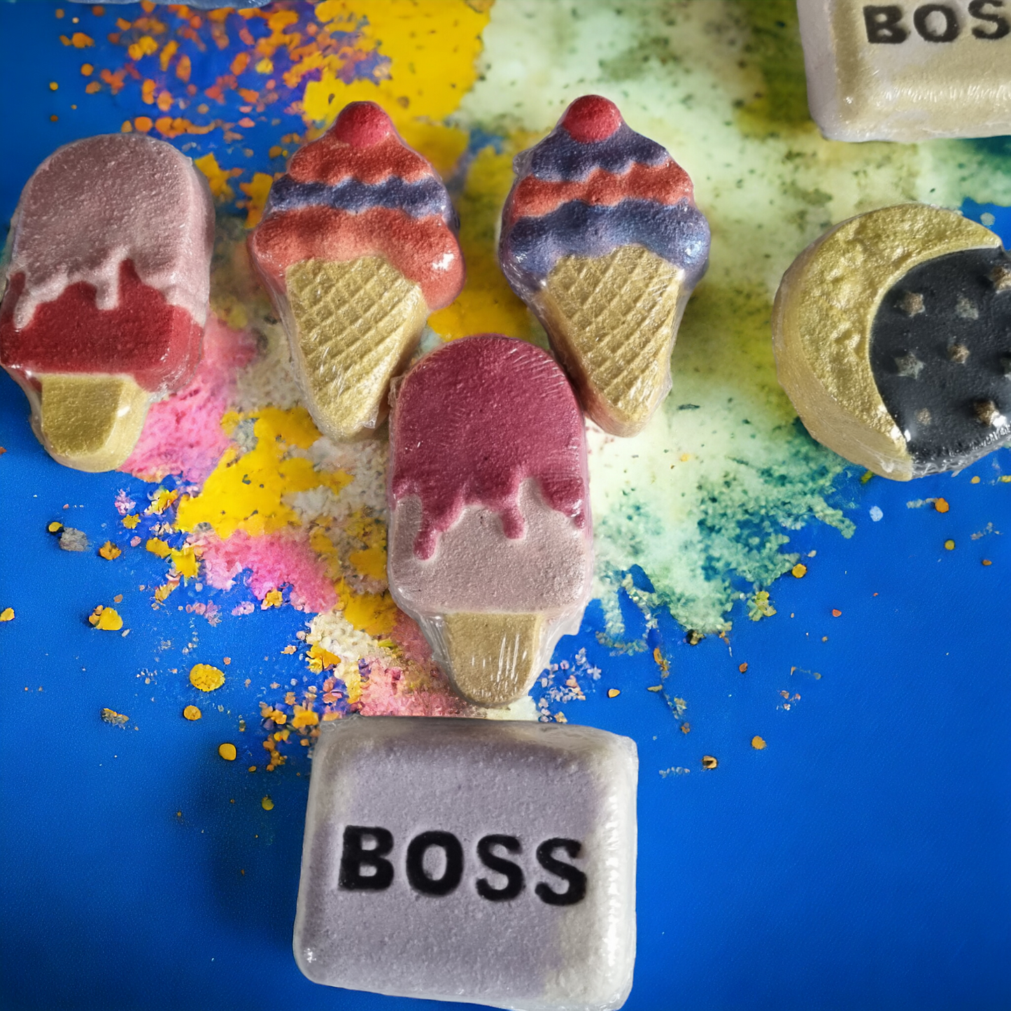 hand painted bath bombs