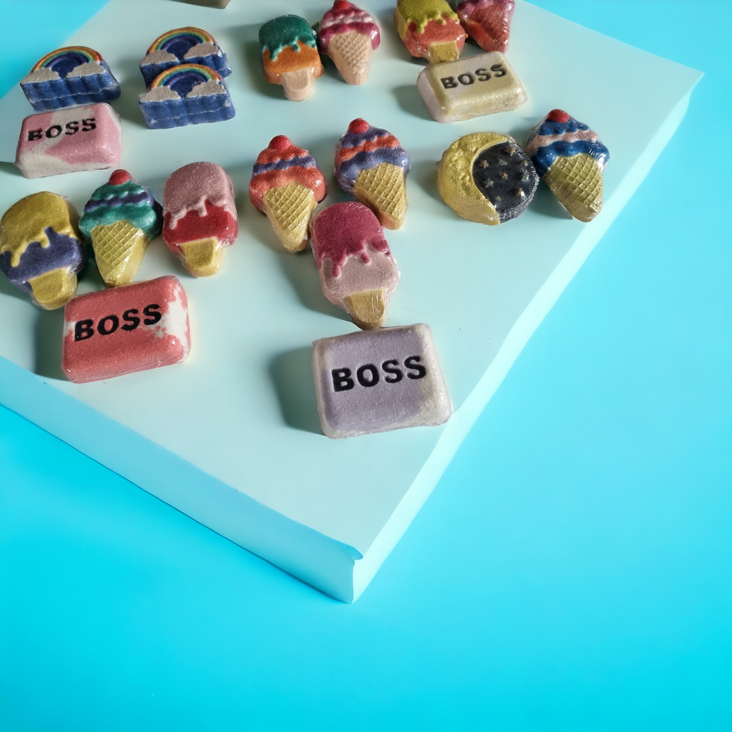 hand painted bath bombs