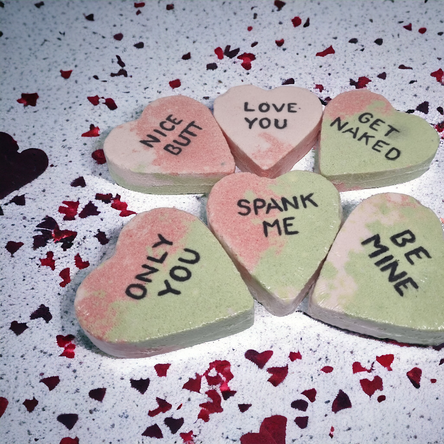 adult/valentines bath bombs